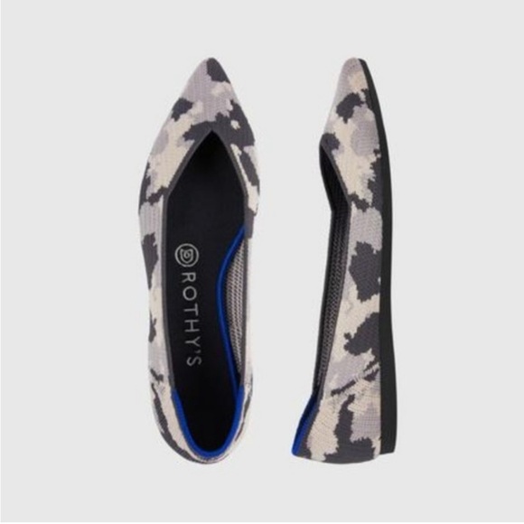 ROTHY'S / The Point Flat in Ash Grey Camo Camouflage retired color 7 - Picture 3 of 7